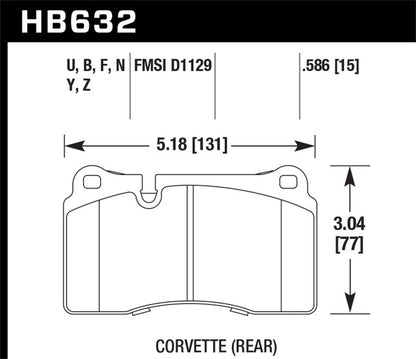 Hawk Performance Hawk 14-15 Chevrolet Camaro 7.0L Z28 (Incl.Pad Wear Sensor) Rear ER-1 Brake Pads