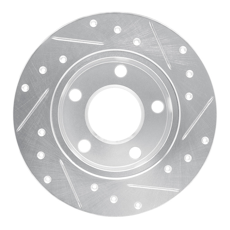 R1 Concepts R1 98-01 Audi A6 Quattro Rear Left Drilled & Slotted Silver Brake Rotor