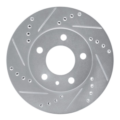 R1 Concepts R1 82-90 Volvo 760 Series Front Left Drilled & Slotted Silver Brake Rotor