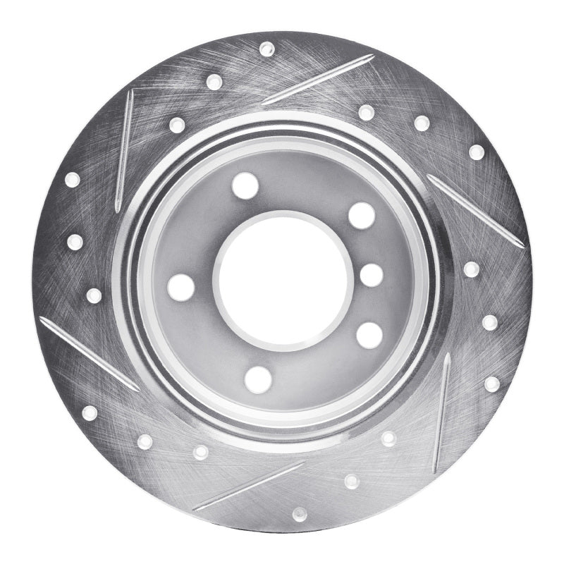 R1 Concepts R1 91-99 BMW 323I Rear Right Drilled & Slotted Silver Brake Rotor