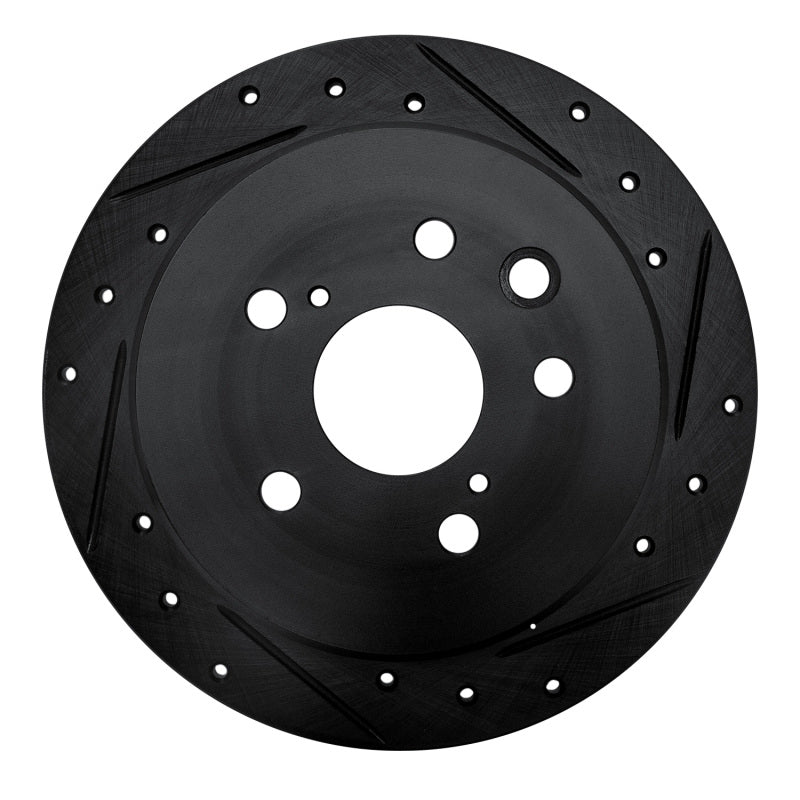 R1 Concepts R1 06-15 Lexus IS250 Rear Right Drilled & Slotted Black Brake Rotor