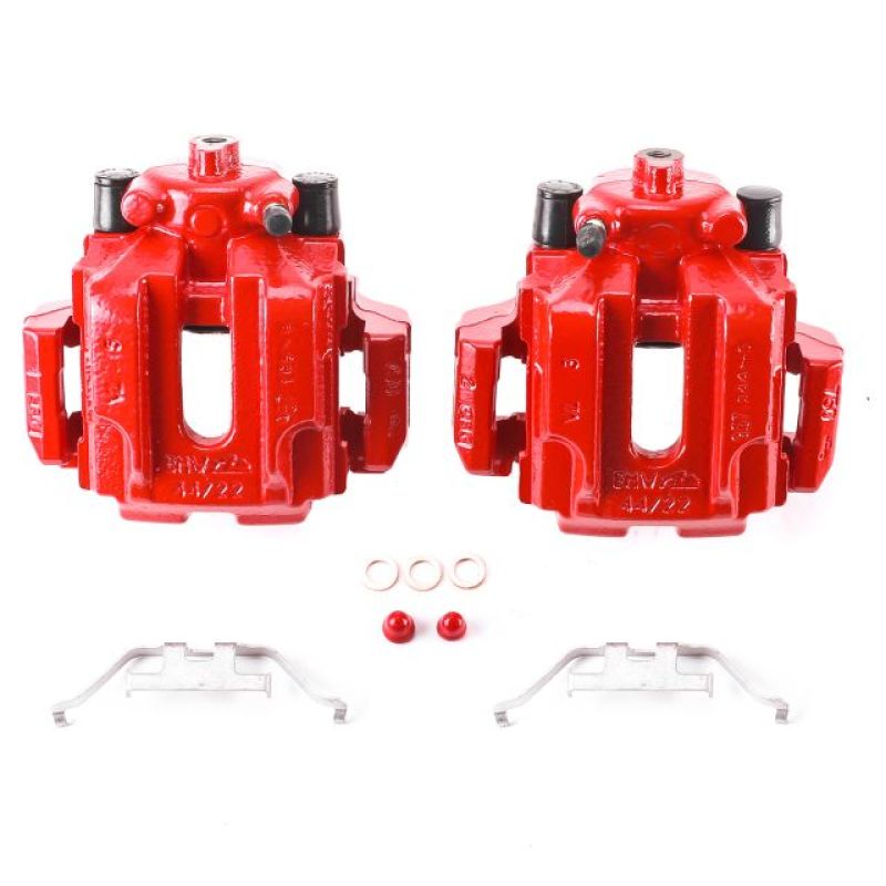 PowerStop Power Stop 2006 BMW 330i Rear Red Calipers w/Brackets - Pair