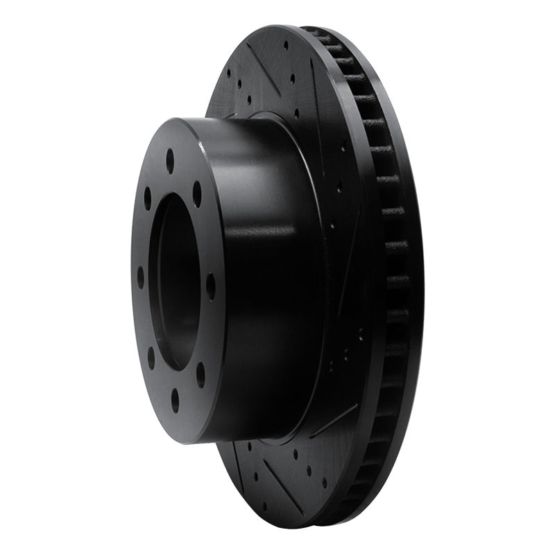R1 Concepts R1 03-08 Dodge Ram 3500 Front Right Drilled & Slotted Black Brake Rotor