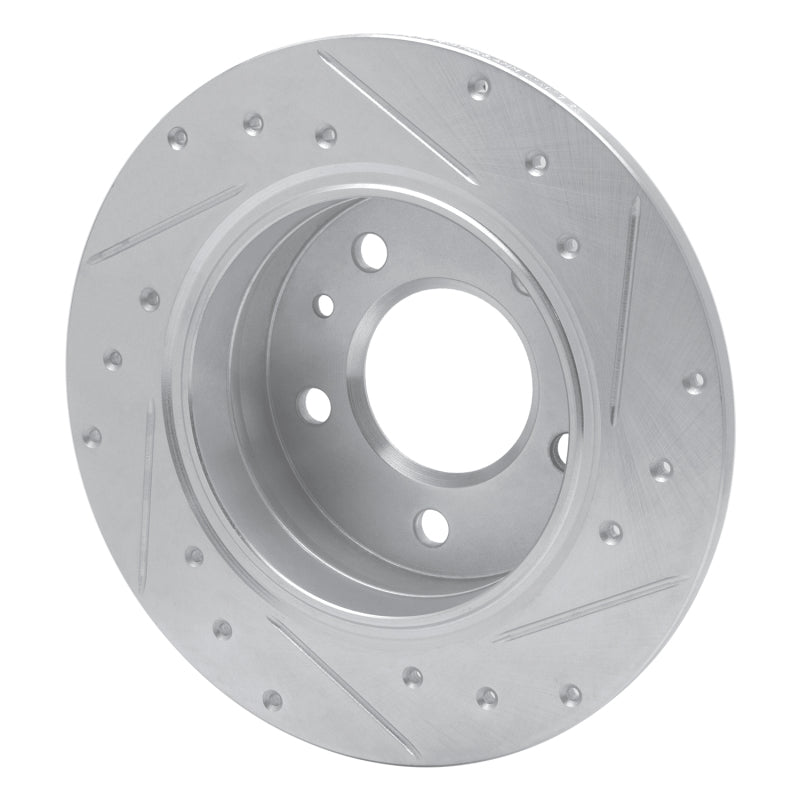 R1 Concepts R1 78-81 BMW 733I Rear Left Drilled & Slotted Silver Brake Rotor