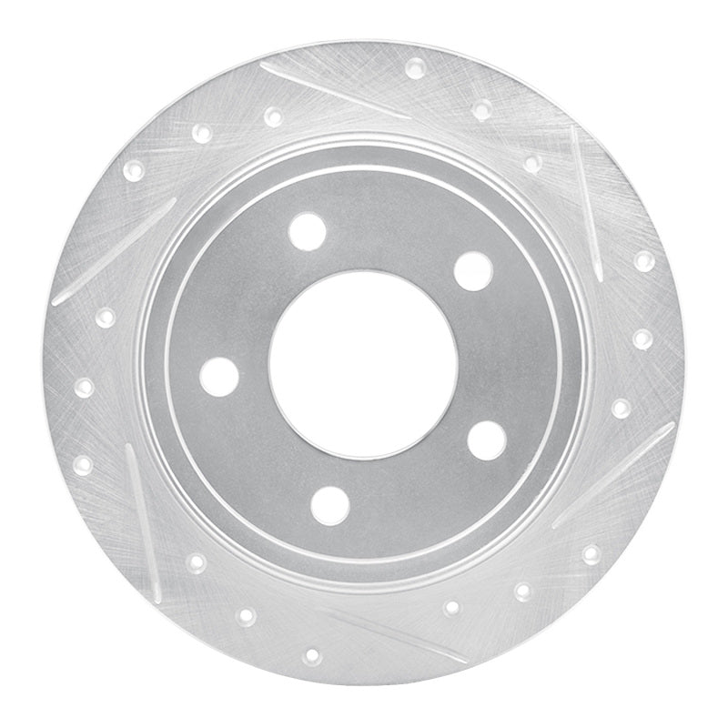 R1 Concepts R1 93-04 Chrysler Concorde Rear Right Drilled & Slotted Silver Brake Rotor