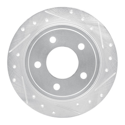 R1 Concepts R1 93-04 Chrysler Concorde Rear Right Drilled & Slotted Silver Brake Rotor
