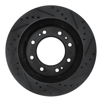 R1 Concepts R1 11-25 Chevrolet Suburban 3500 HD Front Left Drilled & Slotted Black Brake Rotor