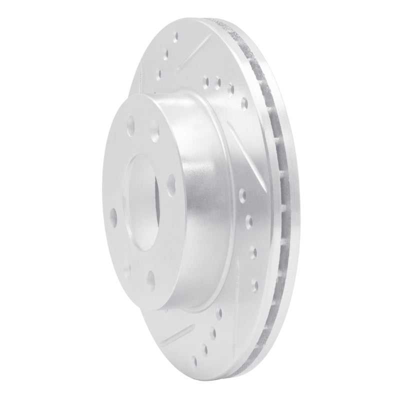 R1 Concepts R1 83-87 Honda Prelude Front Left Drilled & Slotted Silver Brake Rotor