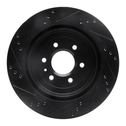 R1 Concepts R1 04-09 Cadillac SRX Rear Right Drilled & Slotted Black Brake Rotor