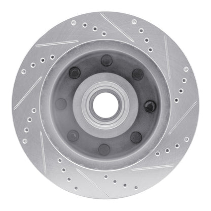 R1 Concepts R1 99-02 Ford F-350 Super Duty 2WD Front Left Drilled & Slotted Silver Brake Rotor