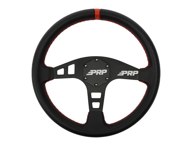 PRP Seats PRP Flat Leather Steering Wheel - Red