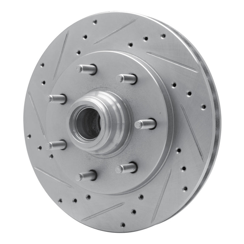 R1 Concepts R1 97-02 Ford F-150 RWD Front Left Drilled & Slotted Silver Brake Rotor
