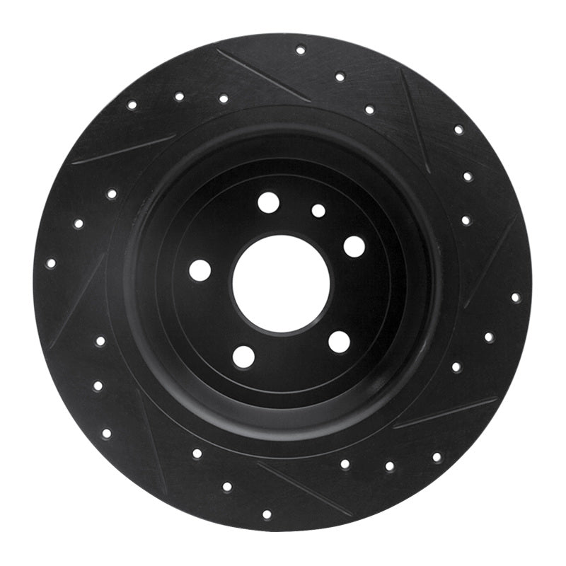 R1 Concepts R1 13-20 Ford Escape Rear Left Drilled & Slotted Black Brake Rotor