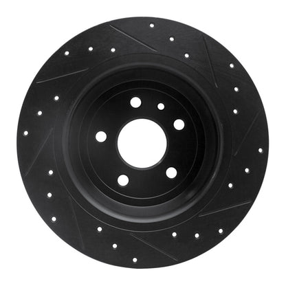 R1 Concepts R1 13-20 Ford Escape Rear Left Drilled & Slotted Black Brake Rotor