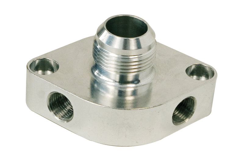 Peterson Fluid Systems -16AN SBC Water Neck w/ (2) 3/8in NPT Ports