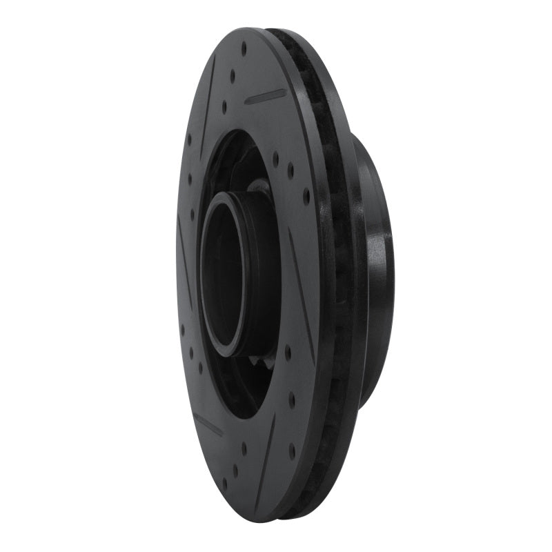 R1 Concepts R1 88-91 Mazda 929 Front Right Drilled & Slotted Black Brake Rotor