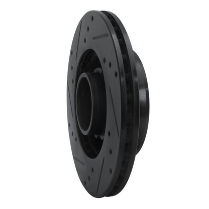 R1 Concepts R1 88-91 Mazda 929 Front Right Drilled & Slotted Black Brake Rotor