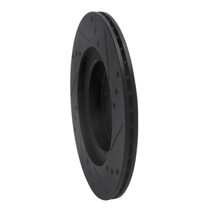 R1 Concepts R1 00-05 Toyota MR2 Spyder Rear Left Drilled & Slotted Black Brake Rotor