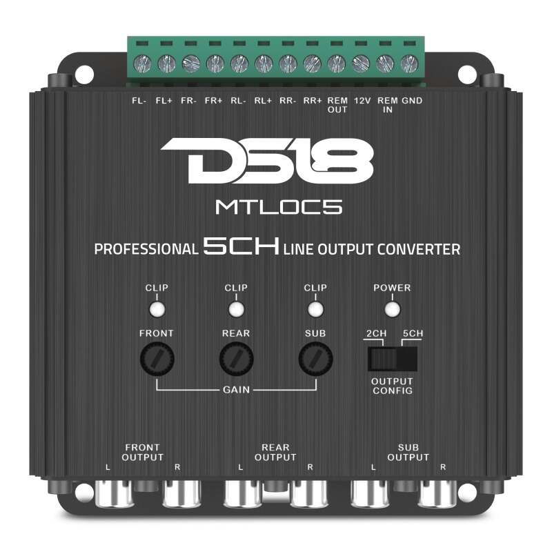 DS18 5-Chnl Speaker Emulator Remote Out Level Matching Controls LED Clip Indicator Hi/Low Converters