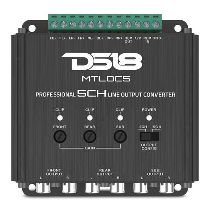 DS18 5-Chnl Speaker Emulator Remote Out Level Matching Controls LED Clip Indicator Hi/Low Converters