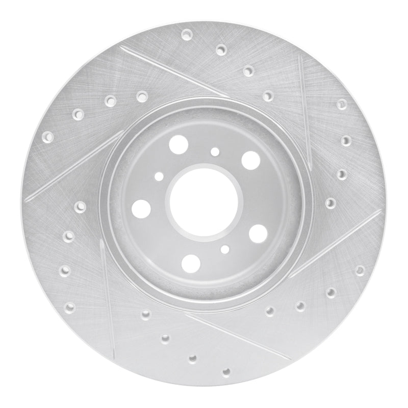 R1 Concepts R1 90-93 Toyota Celica Front Left Drilled & Slotted Silver Brake Rotor