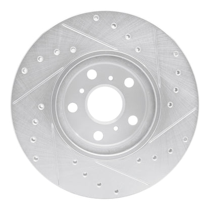 R1 Concepts R1 90-93 Toyota Celica Front Left Drilled & Slotted Silver Brake Rotor