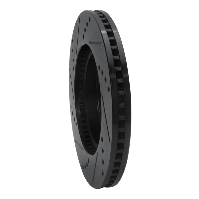 R1 Concepts R1 06-18 Lexus HS250H Front Right Drilled & Slotted Black Brake Rotor