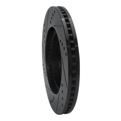 R1 Concepts R1 06-18 Lexus HS250H Front Right Drilled & Slotted Black Brake Rotor