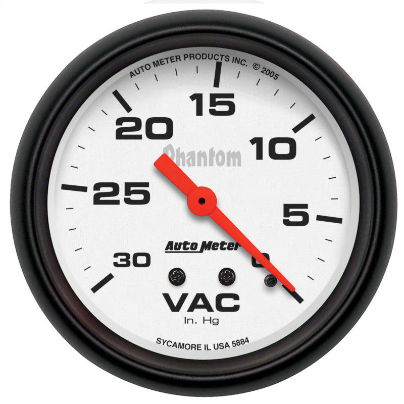 Autometer Phantom 2 5/8in Phantom Mechanical Vacuum Gauge
