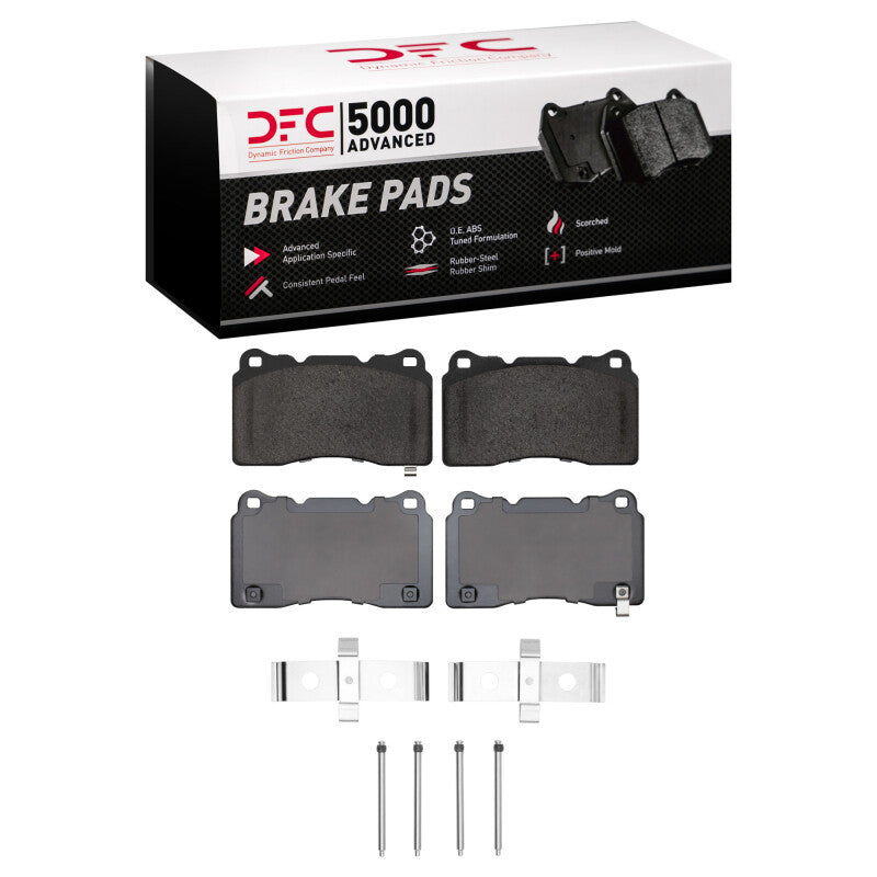 DFC 04-14 Ford Mustang Front 5000 Advanced Low Metallic Brake Pads and Hardware Kit