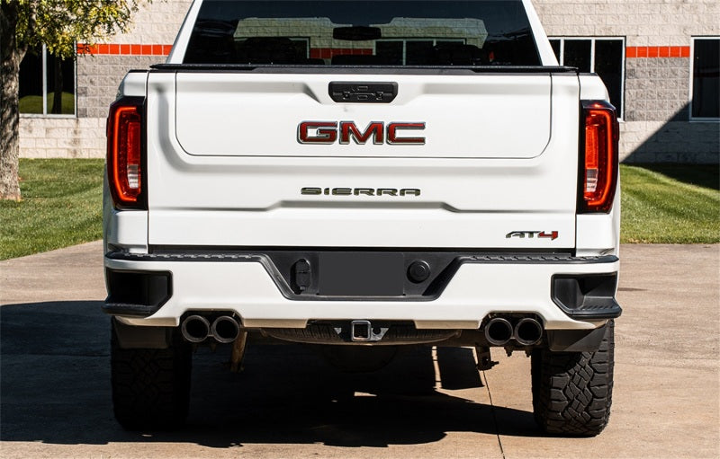 CORSA Performance Corsa 19-25 GMC Sierra 1500 Cat-Back Dual Rear Exit with Twin 4in Black Powder Coat Pro-Series Tips