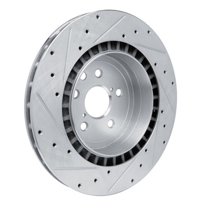 R1 Concepts R1 08-14 Lexus IS F Rear Right Drilled & Slotted Silver Brake Rotor