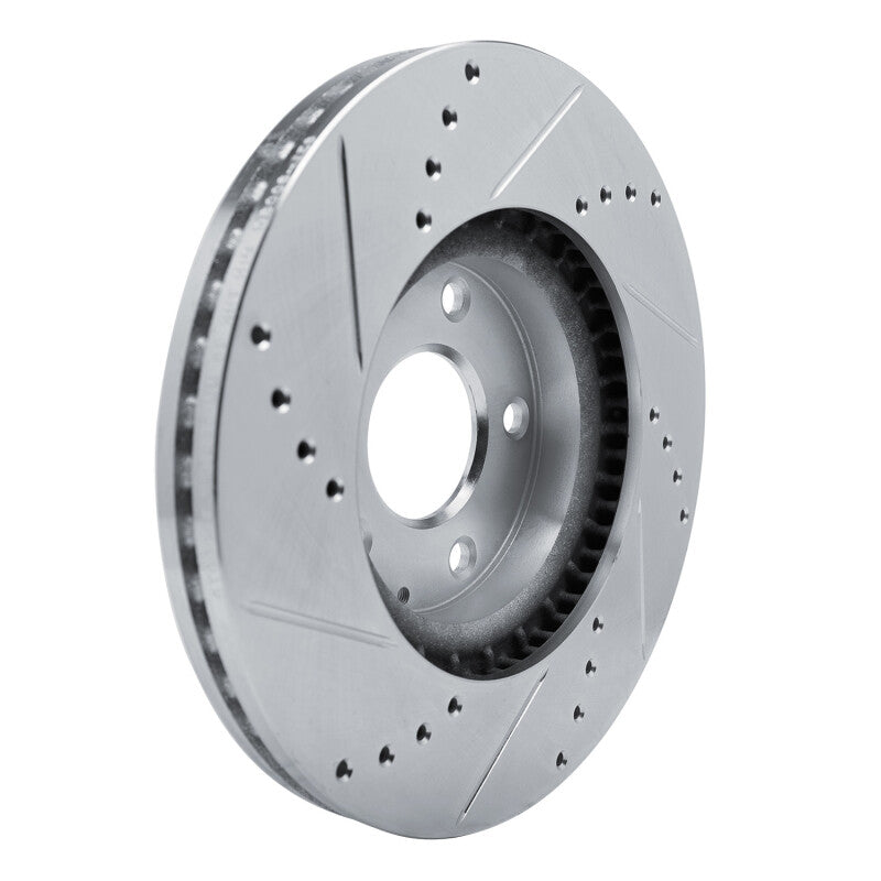 R1 Concepts R1 13-19 Mazda CX-5 Front Right Drilled & Slotted Silver Brake Rotor