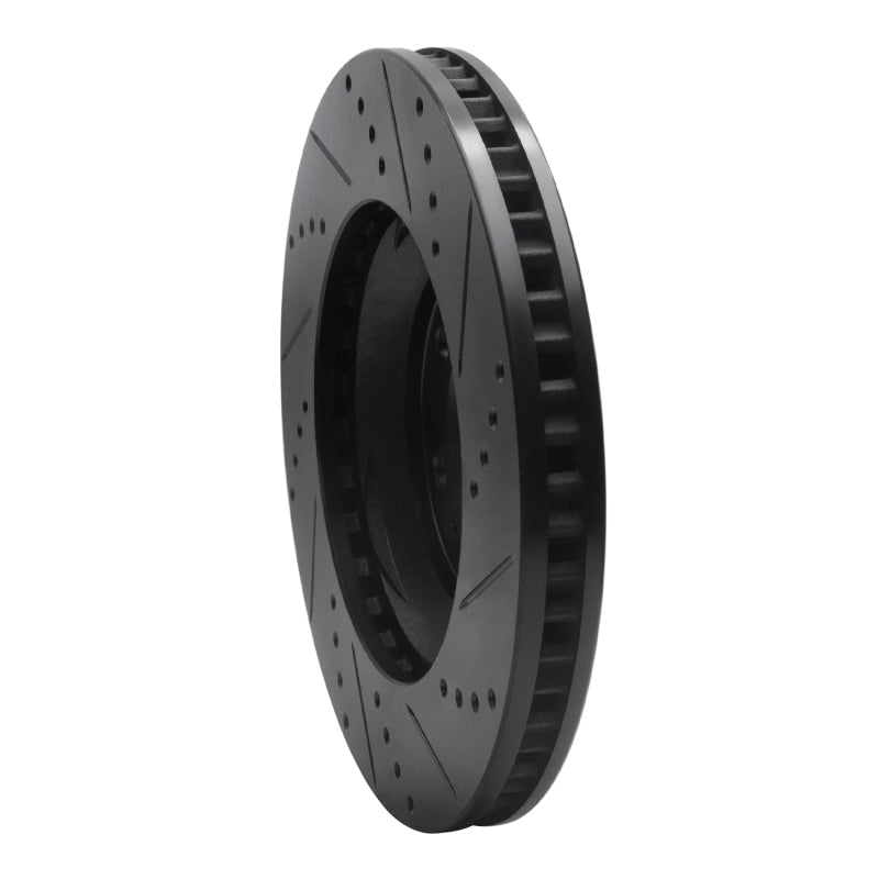 R1 Concepts R1 04-09 Cadillac SRX Front Left Drilled & Slotted Black Brake Rotor