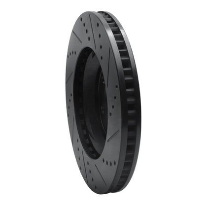R1 Concepts R1 04-09 Cadillac SRX Front Left Drilled & Slotted Black Brake Rotor