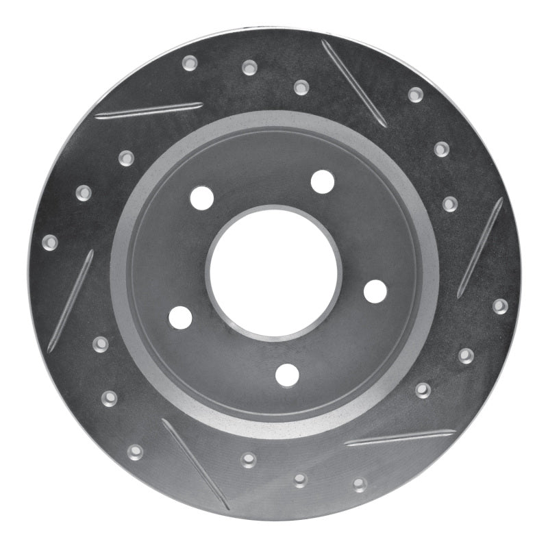 R1 Concepts R1 84-88 Pontiac 6000 Rear Left Drilled & Slotted Silver Brake Rotor