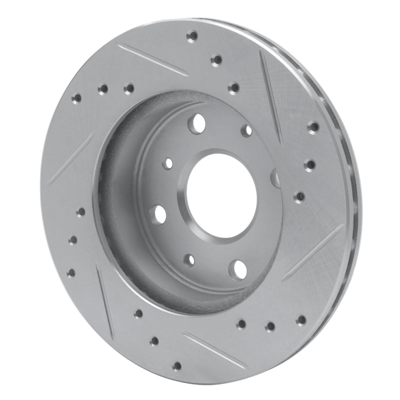 R1 Concepts R1 88-92 Daihatsu CHARADE Front Left Drilled & Slotted Silver Brake Rotor