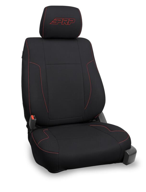 PRP Seats PRP 12-14 Ford Raptor Front Seat Covers (Pair) - Black w/ Red Stitch
