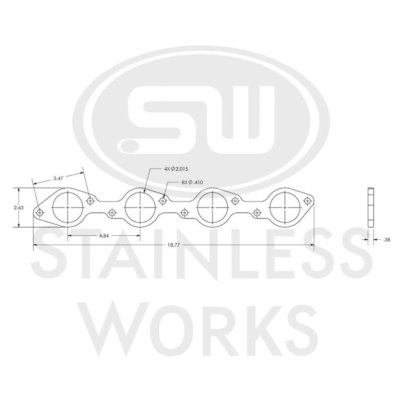 Stainless Works Big Block Chevy Round Port Header 304SS Exhaust Flanges 2in Primaries