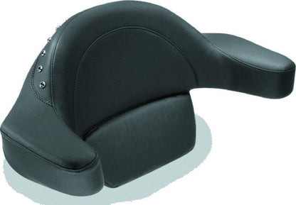 Mustang Motorcycle Mustang 93-13 Harley FL Touring Extended Arm Wrap Passenger w/Blk Pearl Studs - Black