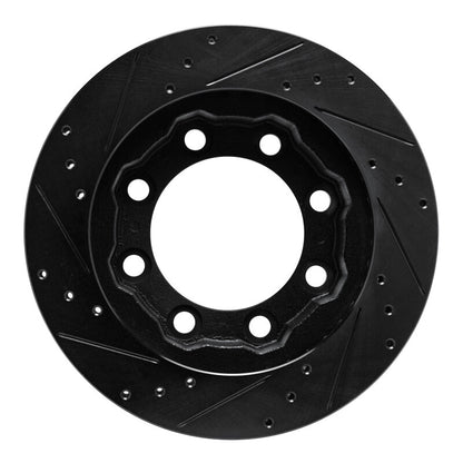 R1 Concepts R1 77-93 Chevrolet V30 & V3500 Pickup Front Right Drilled & Slotted Black Brake Rotor