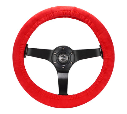 NRG Steering Wheel Cover - Red Stretch Micro Fiber w/ NRG Tag