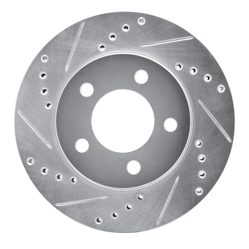 R1 Concepts R1 70-93 Ford Taurus (Excl SHO) Front Left Drilled & Slotted Silver Brake Rotor