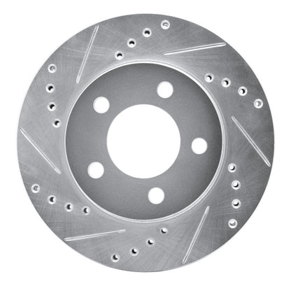 R1 Concepts R1 70-93 Ford Taurus (Excl SHO) Front Left Drilled & Slotted Silver Brake Rotor