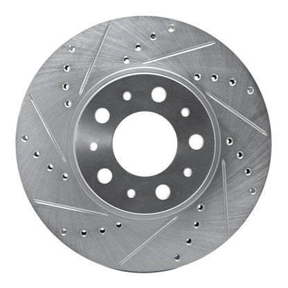 R1 Concepts R1 95-04 Volvo S70 Front Left Drilled & Slotted Silver Brake Rotor