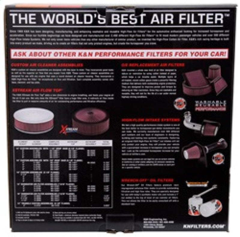 K&N Engineering K&N X-Stream Round Custom Top Assembly Filter - Red 12in ID 5.125in Inlet Dia 2.313in Height