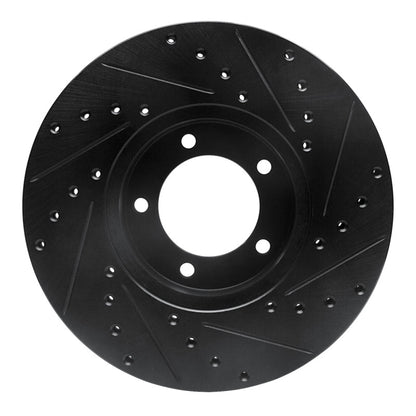 R1 Concepts R1 71-97 Jaguar Vanden Plas Front Left Drilled & Slotted Black Brake Rotor