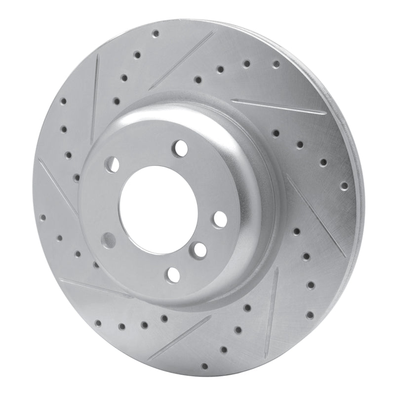 R1 Concepts R1 06-13 BMW 135IS Front Left Drilled & Slotted Silver Brake Rotor