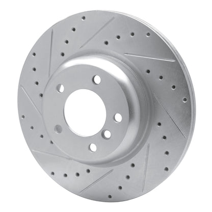 R1 Concepts R1 06-13 BMW 135IS Front Left Drilled & Slotted Silver Brake Rotor