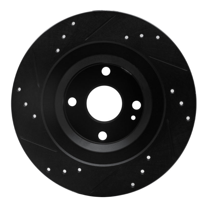 R1 Concepts R1 2016-2025 Fiat 124 Spider Rear Right Drilled & Slotted Black Brake Rotor